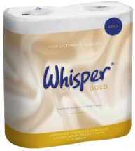 Whisper Gold 3ply Premium Toilet Rolls - White Whisper Gold 3ply Premium Toilet Rolls - White