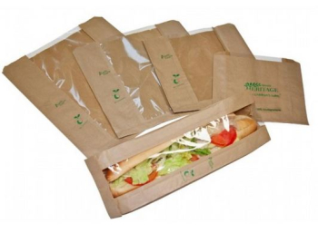 4 x 6 x 14Inch Brown Paper Biodegradable Film Windowed Bags 4 x 6 x 14Inch Brown Paper Biodegradable Film Windowed Bags