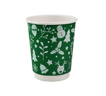 8oz Green Double Walled PLA Christmas Cup           Box500 8oz Green Double Walled PLA Christmas Cup           Box500