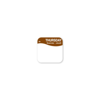 DissolveMark® 19mm Day Labels - Thursday (Brown) 1000 per roll DissolveMark® 19mm Day Labels - Thursday (Brown) 1000 per roll
