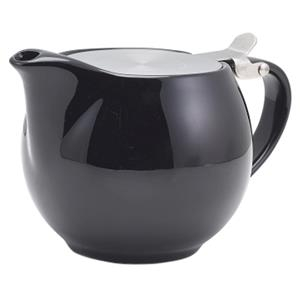 GenWare Porcelain Black Teapotwith St/St Lid & Infuser 50cl GenWare Porcelain Black Teapotwith St/St Lid & Infuser 50cl