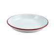 Enamel Rice/Pasta Plate White with Red Rim 20cm