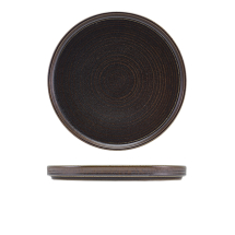 Terra Porcelain Cinder Black Low Presentation Plate 25cm Terra Porcelain Cinder Black Low Presentation Plate 25cm