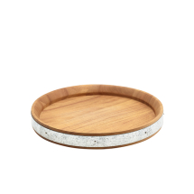 Acacia Wood Zinc Banded Serving Board 24cm24 x 2.8cm (Dia x H) Acacia Wood Zinc Banded Serving Board 24cm24 x 2.8cm (Dia x H)