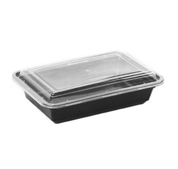 Black 38oz Rec Container with lid Black 38oz Rec Container with lid