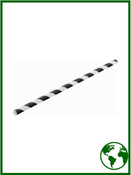8Inch / 200mm Paper Straws - Black Striped 8Inch / 200mm Paper Straws - Black Striped