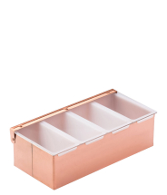Copper Condiment Holder - 4 Inserts 11.75inch (30cm) Copper Condiment Holder - 4 Inserts 11.75inch (30cm)