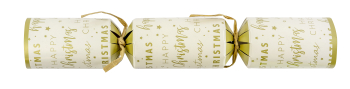 10Inch CREAM AND GOLD SCRIPT CRACKERS 10Inch CREAM AND GOLD SCRIPT CRACKERS